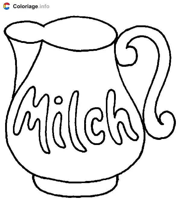 Coloriage Pot à lait - Cuisine à imprimer