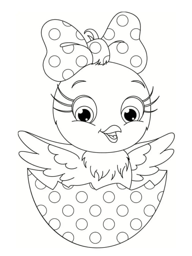 Coloriage Poussin Sort De Œuf De Pâques - Poussin à imprimer