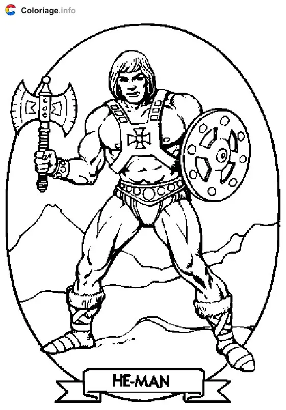 Coloriage Prince Adam Musclor - Musclor à imprimer