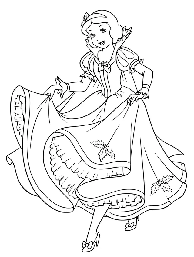 Coloriage Princesse Blanche Neige Attend Son Prince Charmant - Princesse disney à imprimer