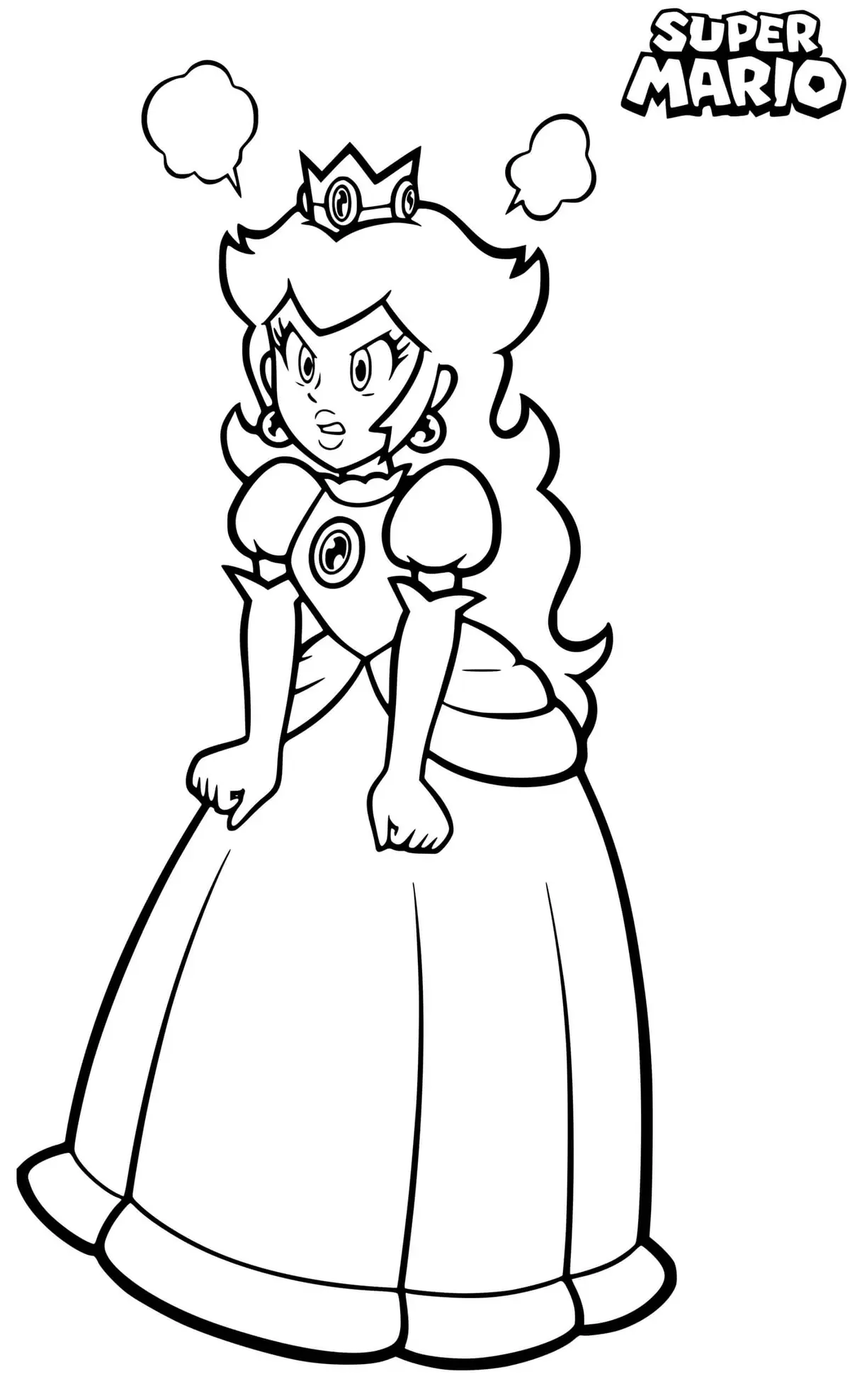 Disegno di Principessa Peach Arrabbiata e Furiosa da stampare