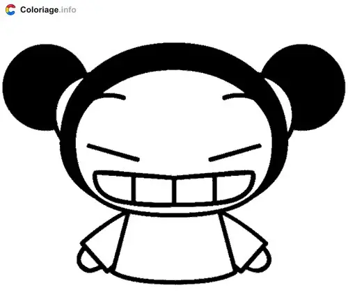 Coloriage Pucca souriante - Pucca à imprimer