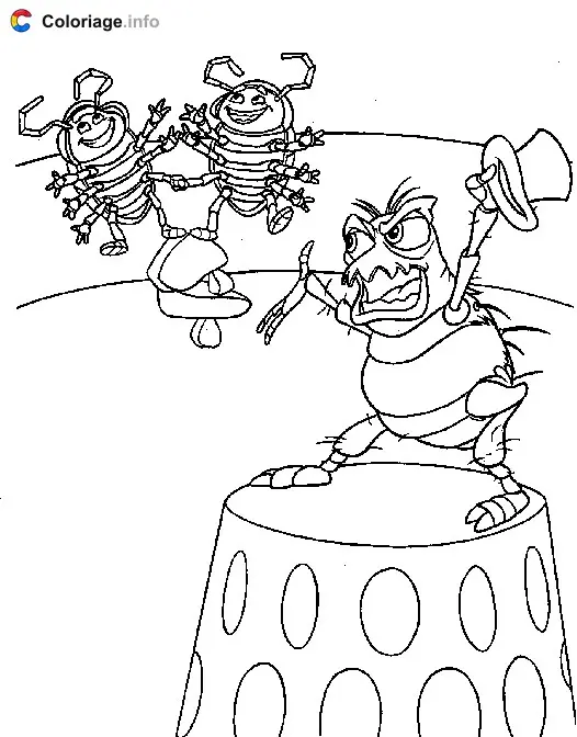 Coloriage Que le cirque commence - 1001 pattes à imprimer