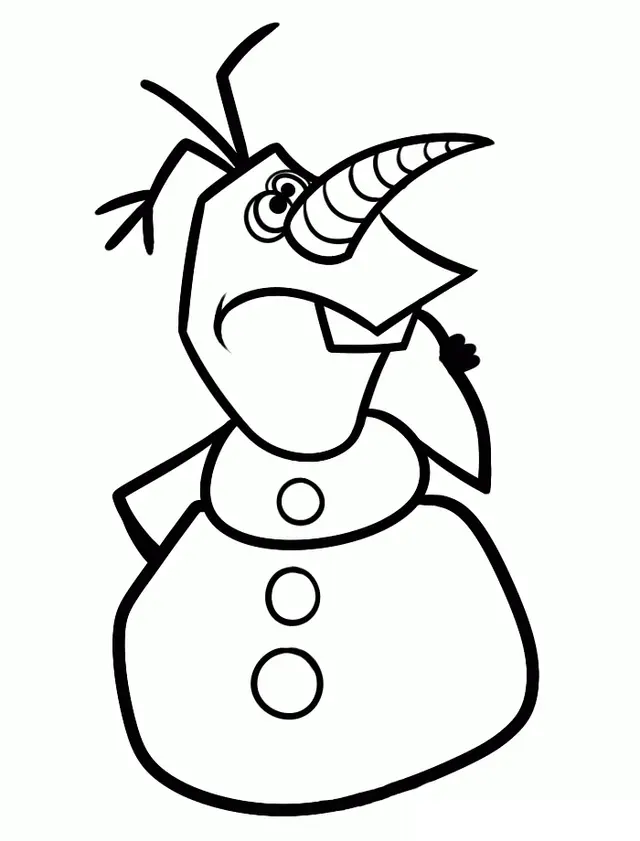 Coloriage Reine Des Neiges Olaf Unpeu Malade - La Reine des neiges à imprimer