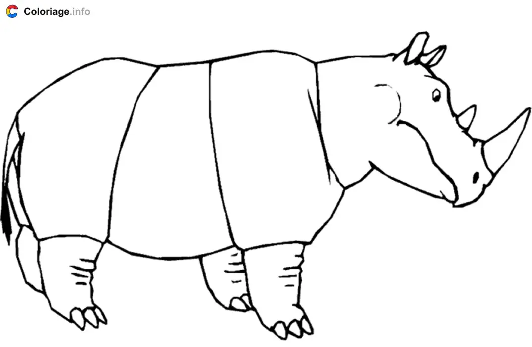Coloriage Rhinocéros - Rhinocéros à imprimer