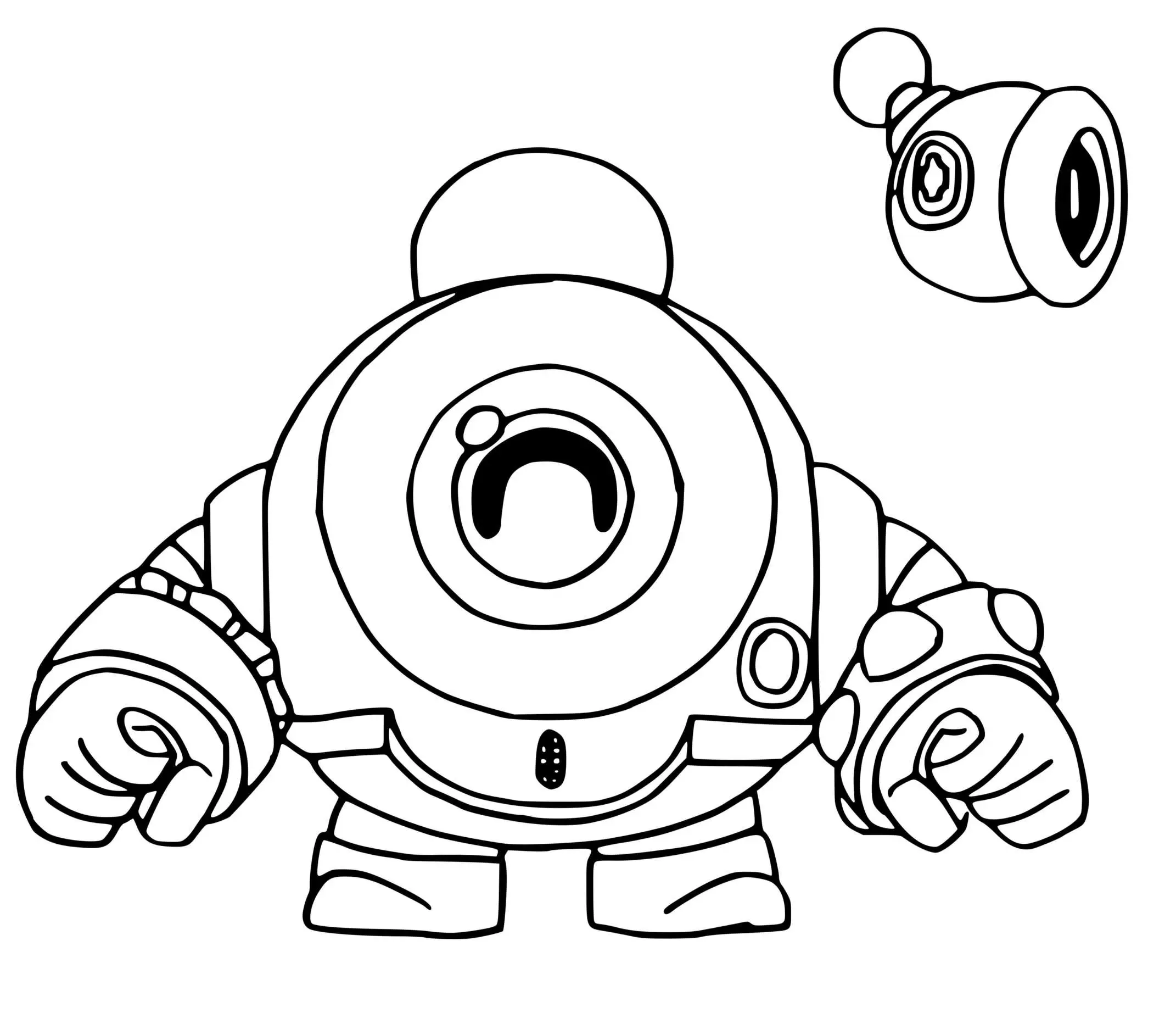 Coloriage Robot Nani En Forme De Brawl Stars - Brawl stars à imprimer