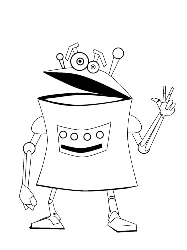 Ausmalbild Roboter im Android-Stil zum Ausdrucken