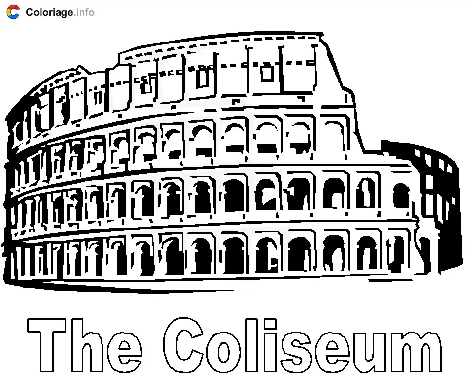 Coloriage Rome Colosseum 1 - Rome à imprimer