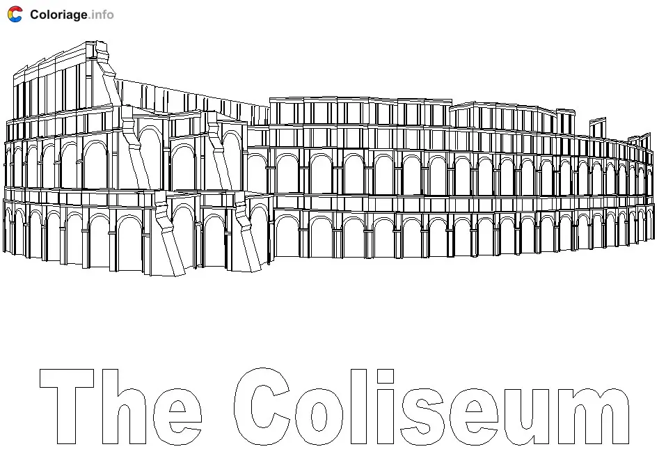 Coloriage Rome Colosseum 2 - Rome à imprimer
