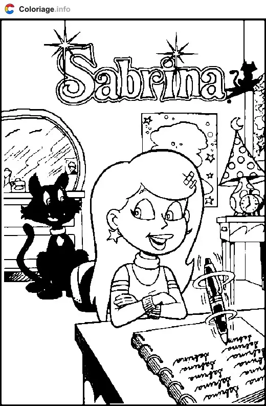 Coloriage Sabrina - Sabrina, l'apprentie sorcière à imprimer