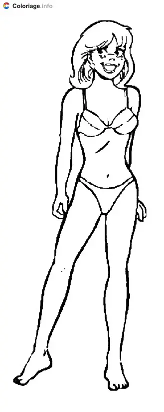 Coloriage Sabrina en bikini - Sabrina, l'apprentie sorcière à imprimer