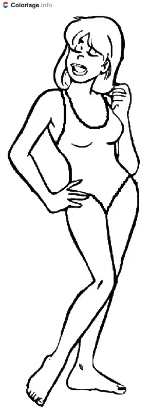 Coloriage Sabrina en maillot de bain - Sabrina, l'apprentie sorcière à imprimer