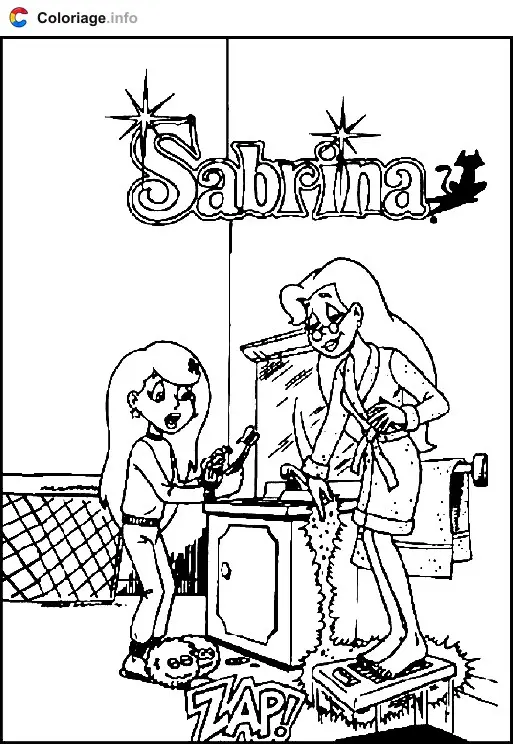 Coloriage Sabrina zap - Sabrina, l'apprentie sorcière à imprimer