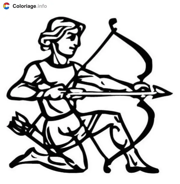 Coloriage Sagittaire - Signes astrologiques à imprimer