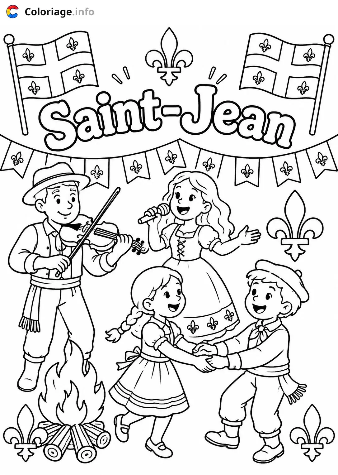 Dibujo de Saint-Jean Fête Québécoise – Saint-Jean-Baptiste – para colorear