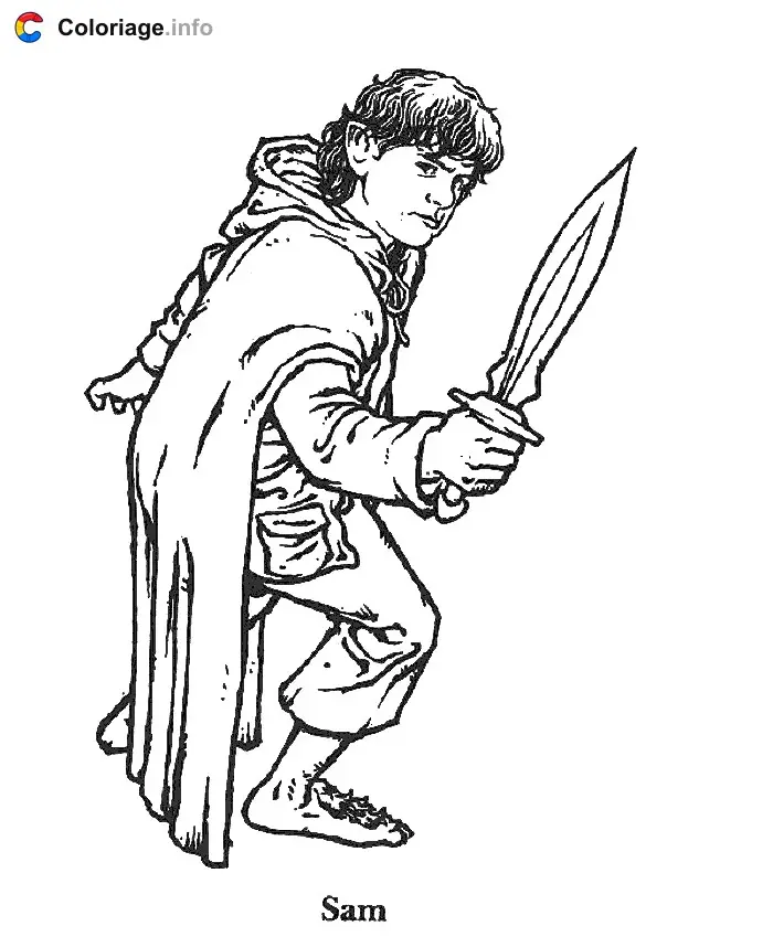 Coloriage Sam - Le Seigneur des anneaux à imprimer