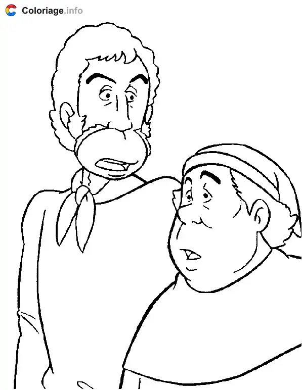Coloriage Sancho et Pedro - Les Mystérieuses Cités d'Or à imprimer