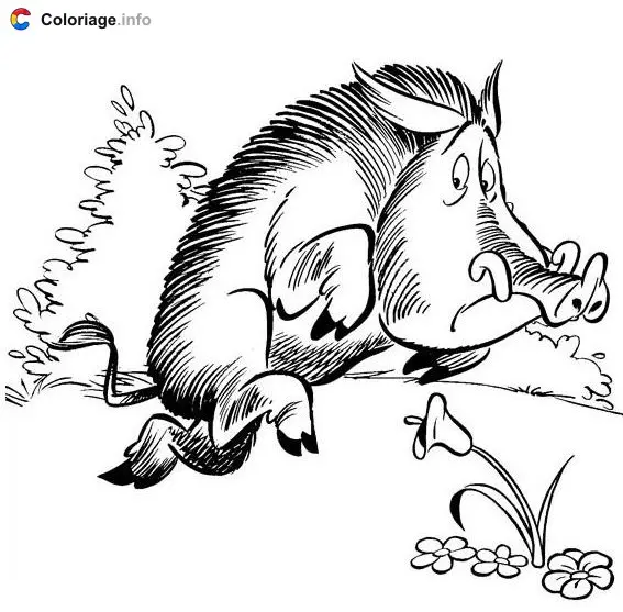 Coloriage Sanglier - Astérix à imprimer