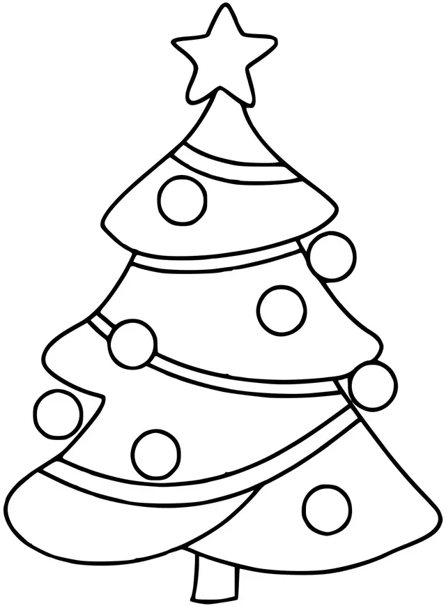 Coloriage Sapin de Noël Maternelle Facile - Noël maternelle à imprimer