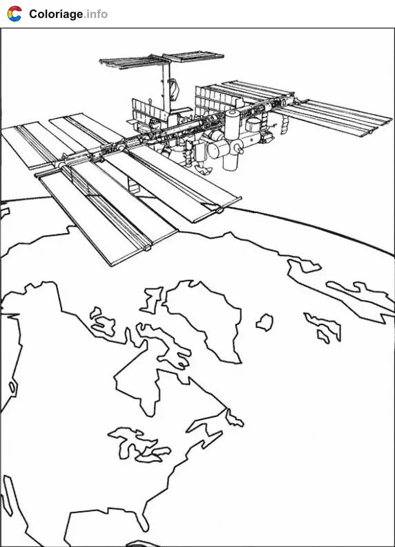 Coloriage Satellite espace - Espace à imprimer