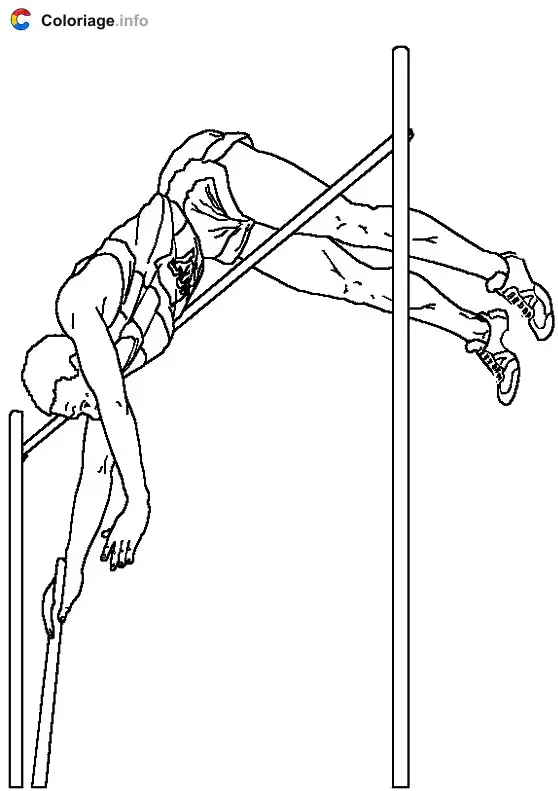 Coloriage Saut à la perche - Jeux Olympiques à imprimer