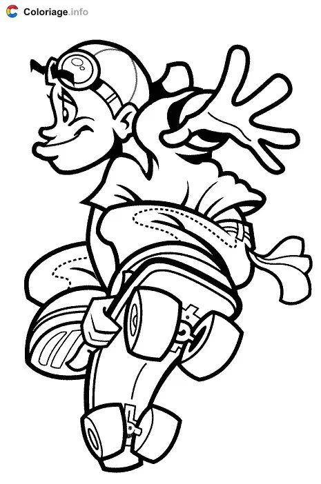 Coloriage Saut en skateboard - Skateboard à imprimer