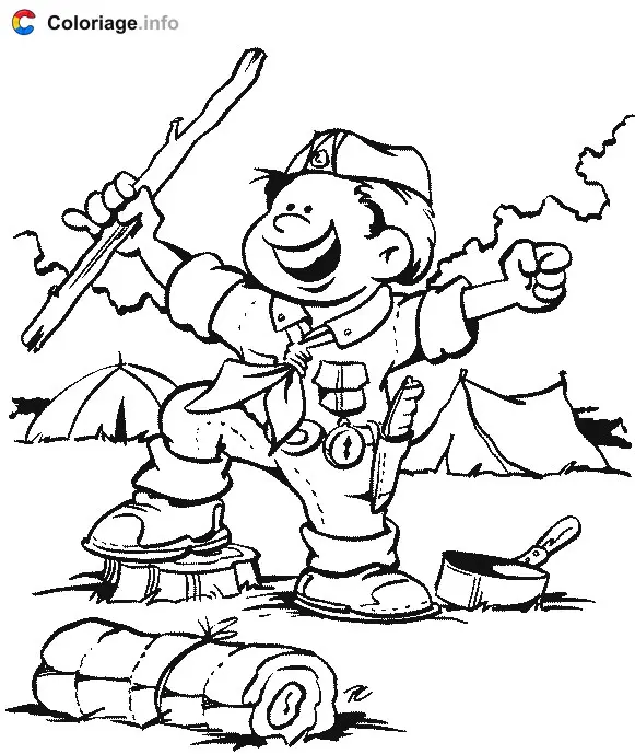 Coloriage Scout toujours - Scout à imprimer