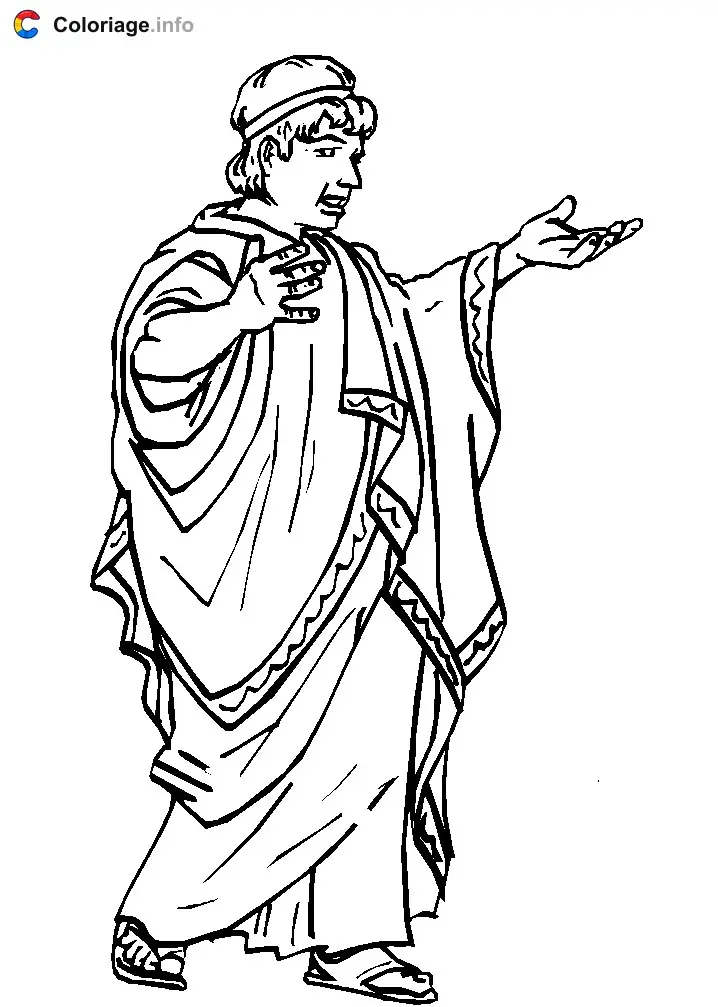 Coloriage Sénateur romain - Rome à imprimer