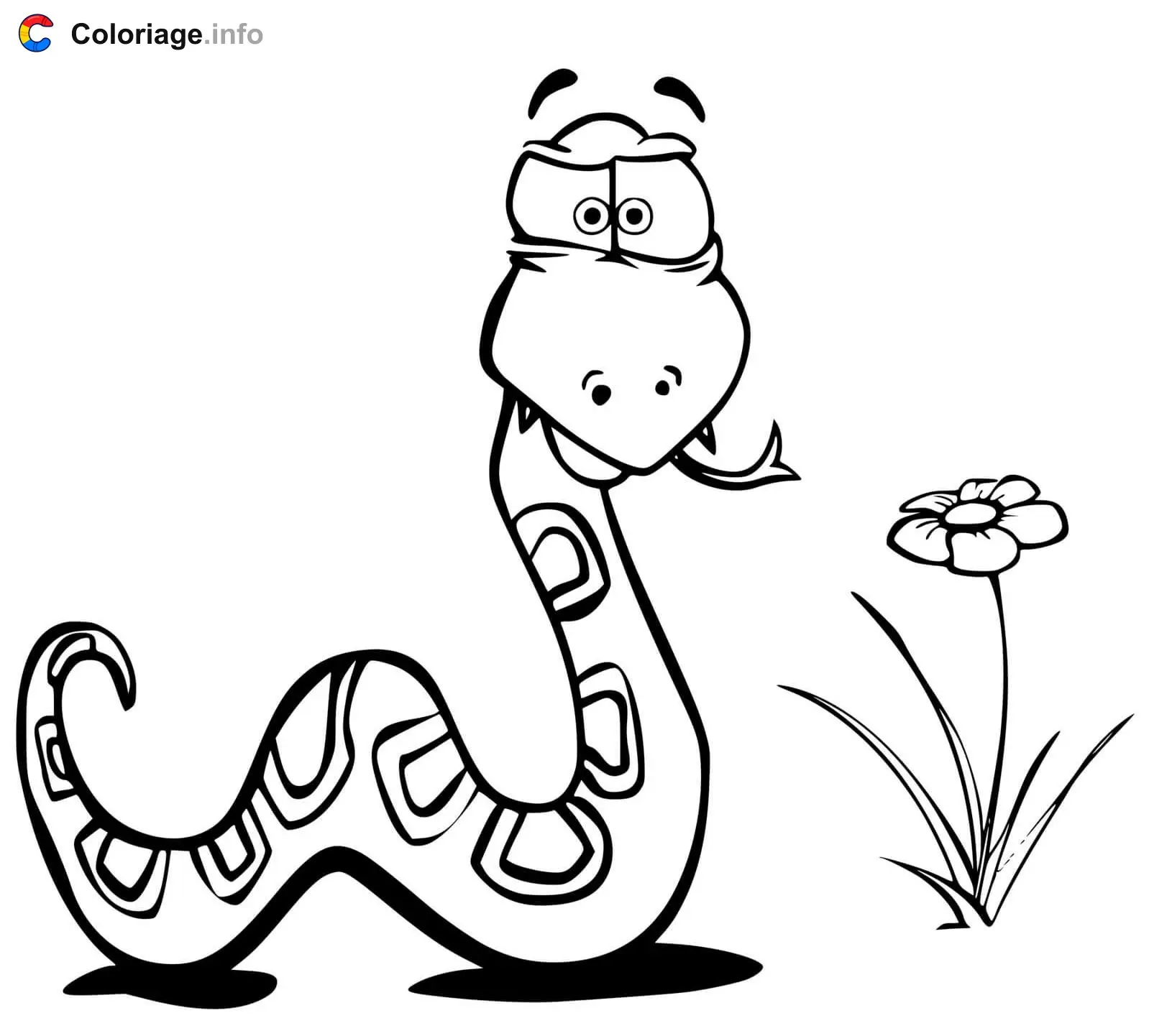 Snake in Nature coloring page to print