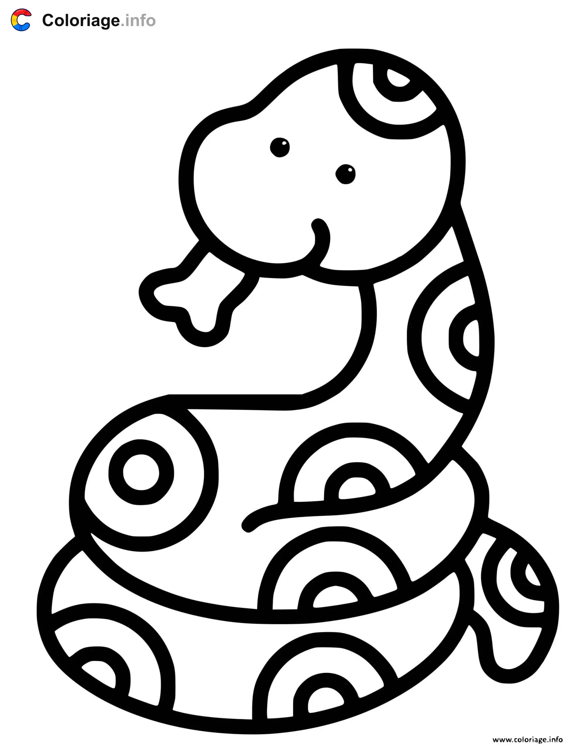Easy Snake for Preschool coloring page to print