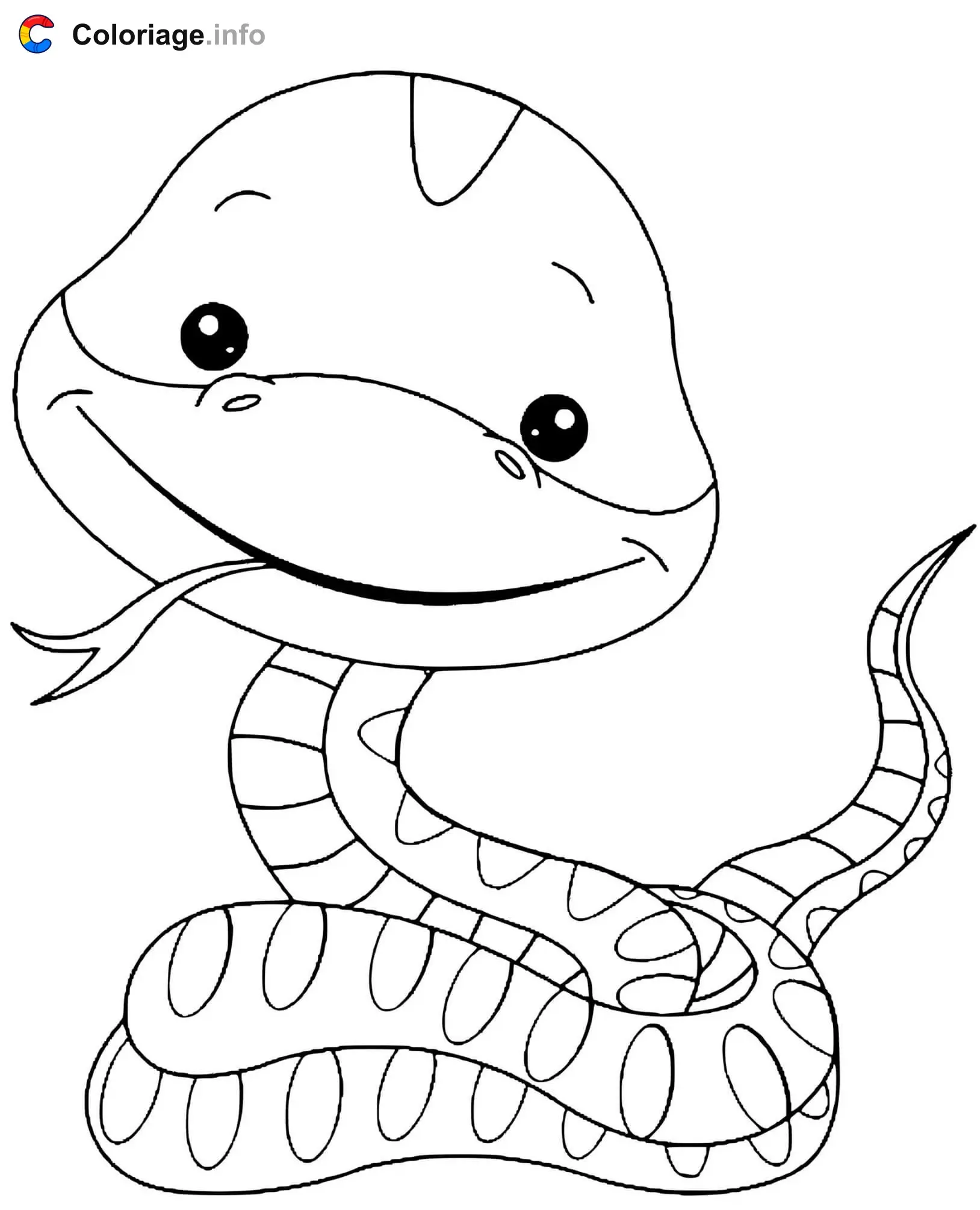 Easy Snake for Kids coloring page to print