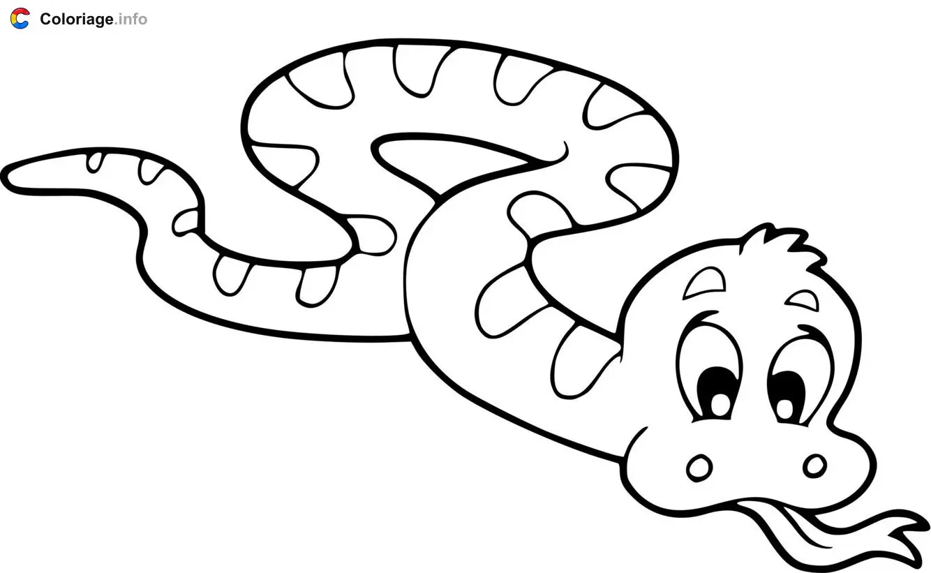 Friendly Snake for Preschoolers coloring page to print
