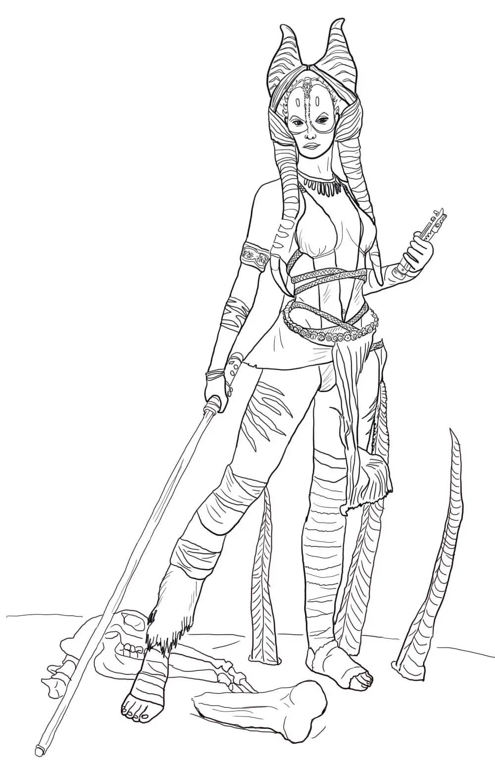 Coloriage Shaak Ti - Star Wars La Guerre - Star wars à imprimer