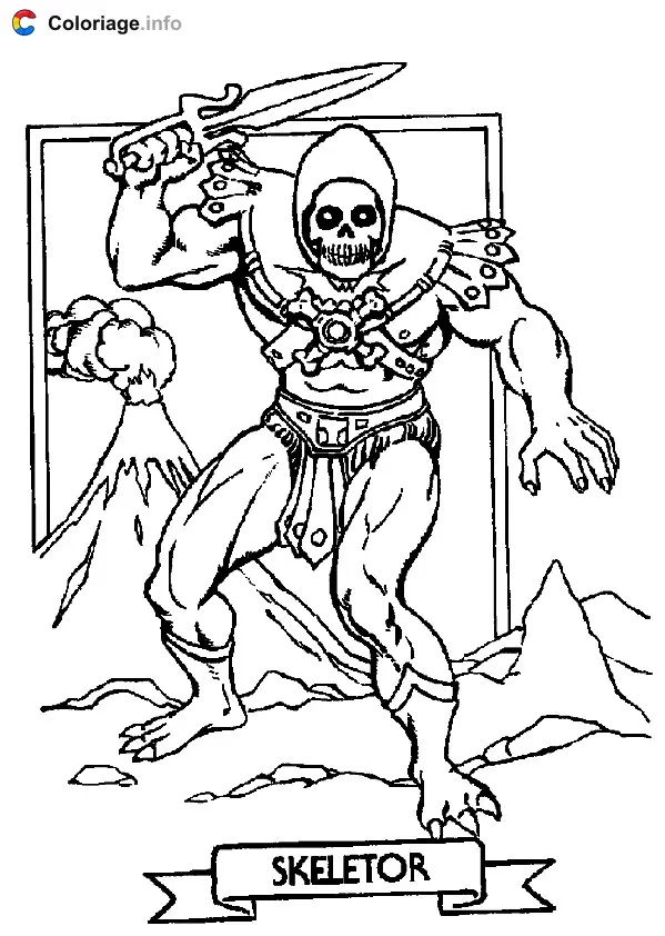 Coloriage Skeletor - Musclor à imprimer