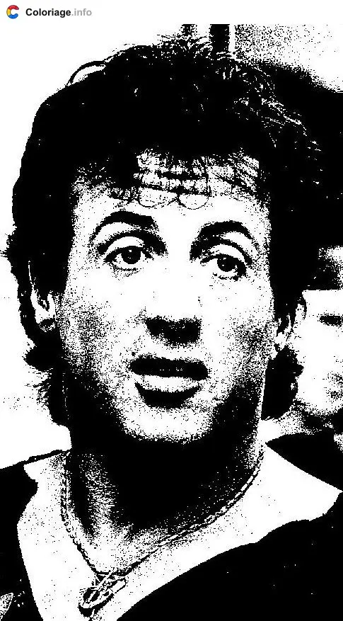 Coloriage Sly dans le rôle de Rocky - Sylvester Stallone à imprimer