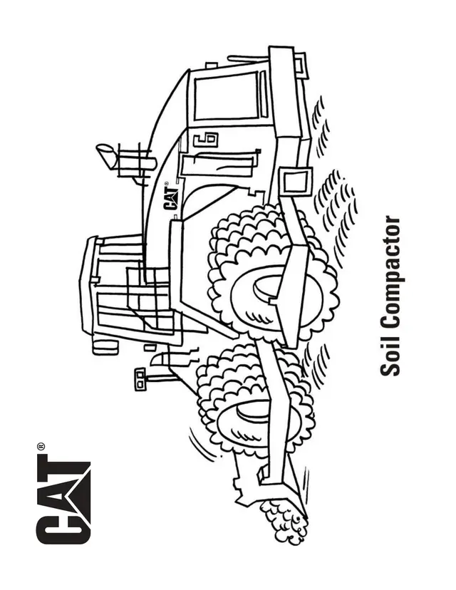 Coloriage Soil Compactor Camion Caterpillar - Camion à imprimer