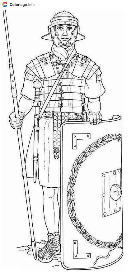 Coloriage Soldat de l'armée romaine - Rome à imprimer