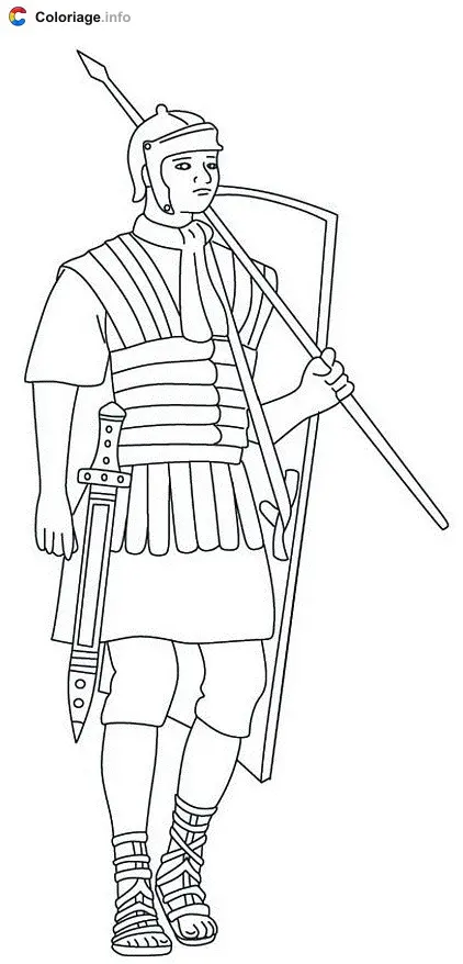 Coloriage Soldat romain - Rome à imprimer