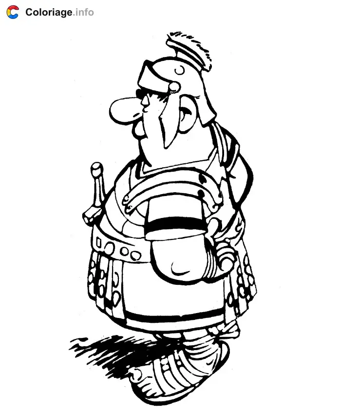 Coloriage Soldat romain - Astérix à imprimer