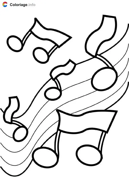 Coloriage Solfège - Instruments de musique à imprimer