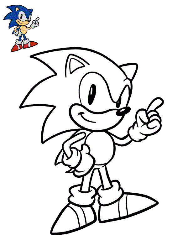 Easy Sonic the Hedgehog coloring page to print