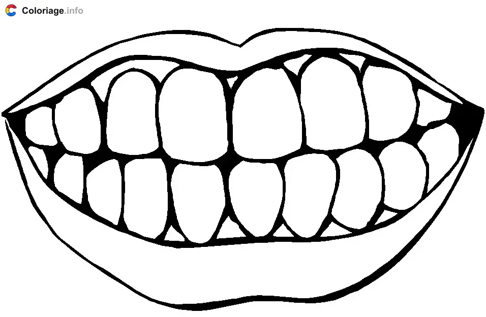 Coloriage Sourire et dents - Dents à imprimer