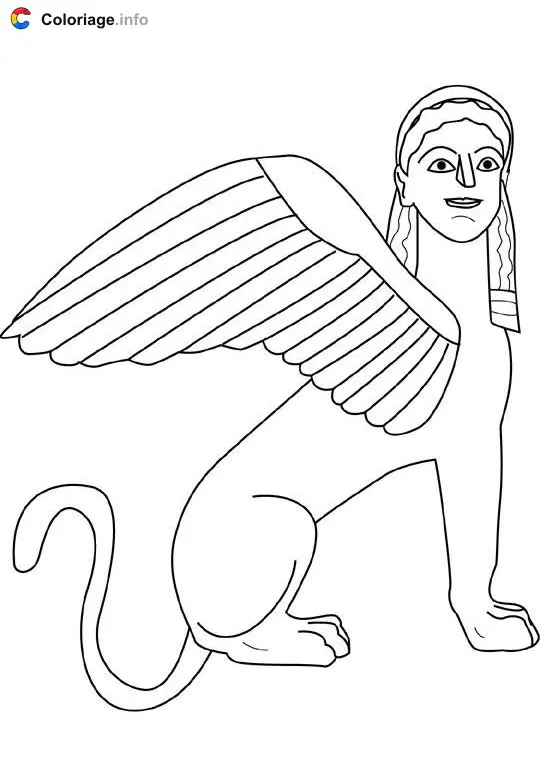 Coloriage Sphinx dessin 1 - Mythologie à imprimer