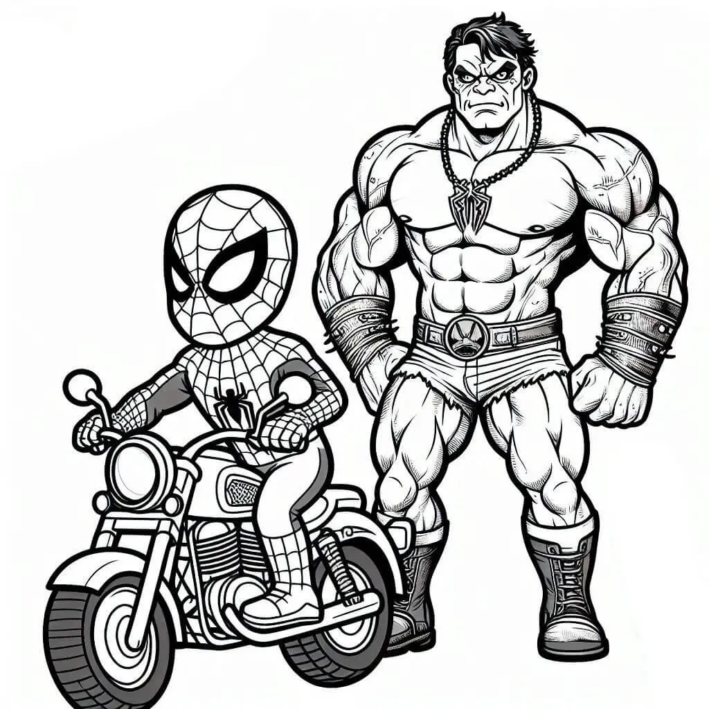 Disegno di Spider-Man e Wolverine in modalità supereroi da stampare