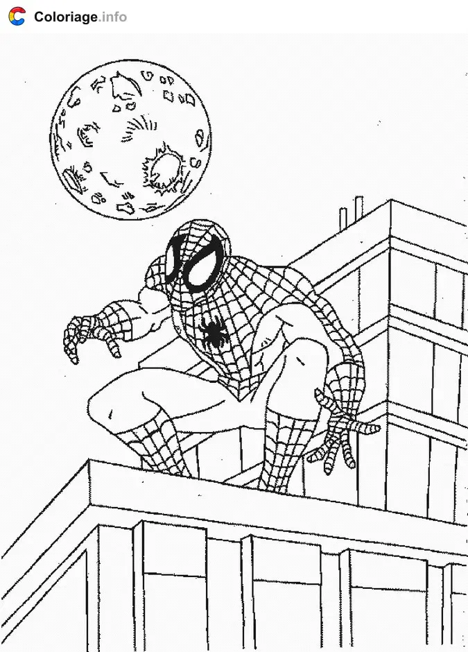 Spider-Man Swinging into Action coloring page to print