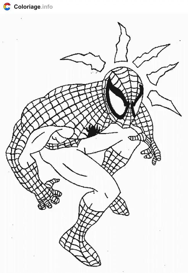 Spider-Man Swinging Into Action coloring page to print