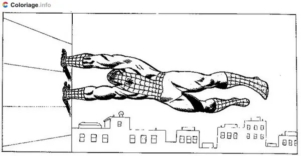 Spider-Man Swinging into Action coloring page to print