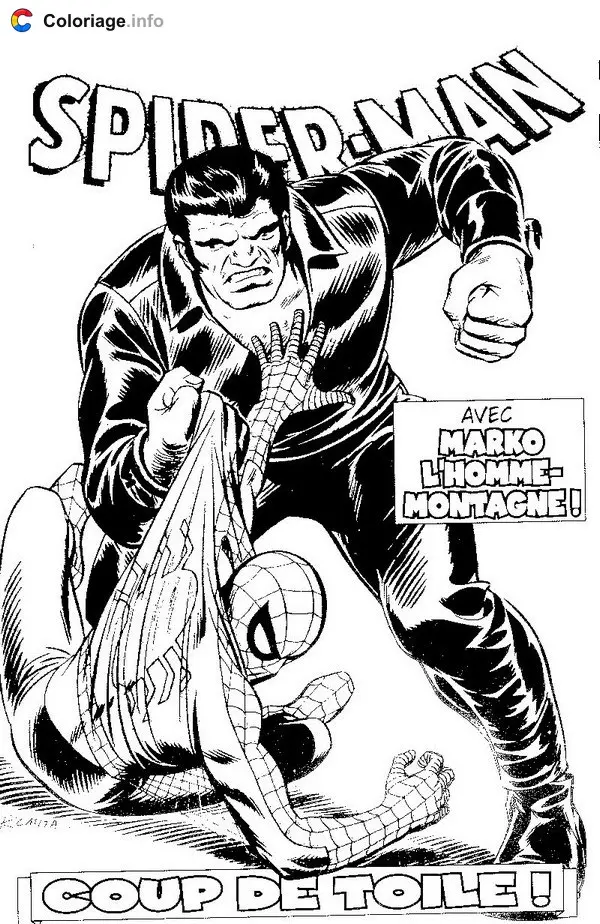 Spider-Man Swinging Through the City coloring page to print