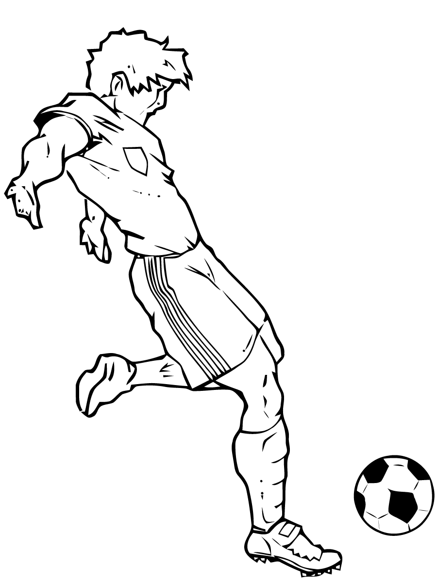 Coloriage Sport Joueur De Foot - Sport à imprimer