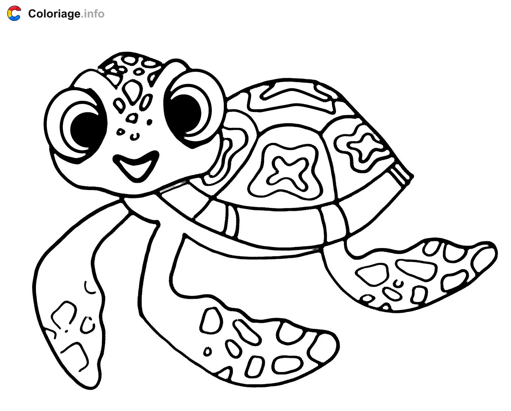 Squirt the Sea Turtle from Finding Nemo coloring page to print